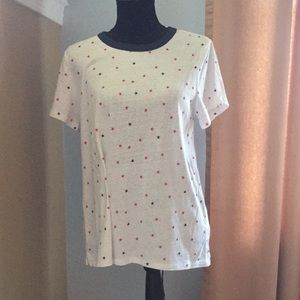 👚 Old Navy White T-shirt w/ Red & Blue Stars